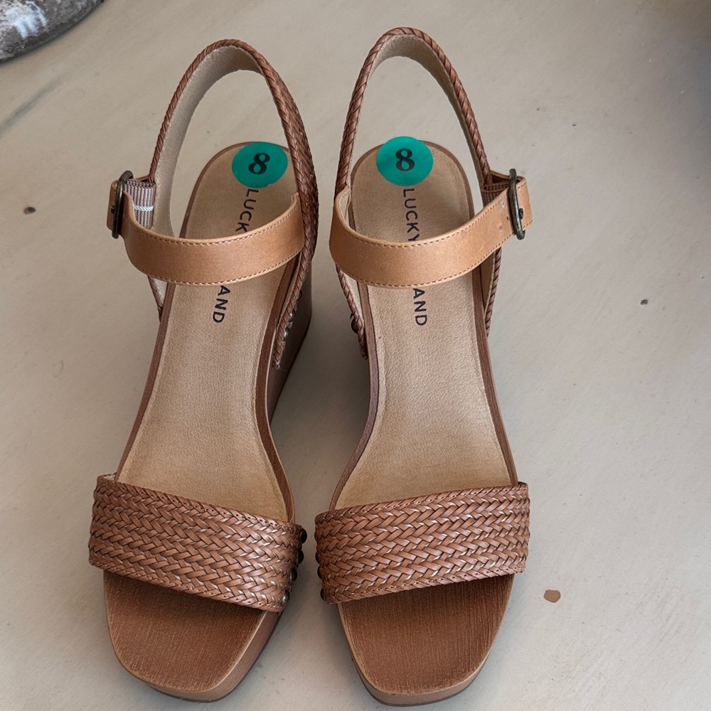 Lucky Brand Women's Brown Woven Wedges - Picture 2 of 6